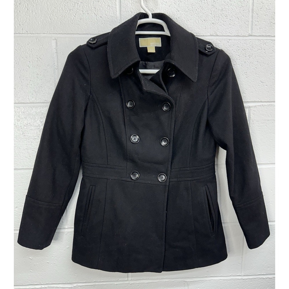 Michael Kors Women's Wool Double Button Pea Coat WPL 7888 / Size Small
